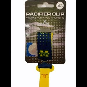 Michigan NCAA Wolverines Pacifier Clip